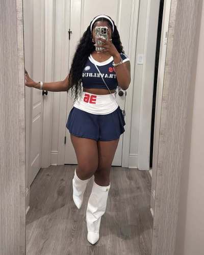 Printed Sports Skirt Set Y30032