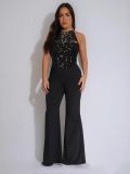 Women's high neck sleeveless jumpsuit A7554