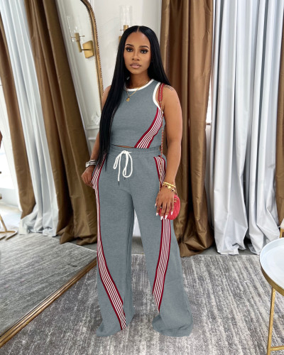 Wide leg pants two-piece set YD-066