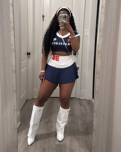 Printed Sports Skirt Set Y30032