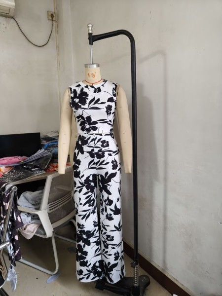 Sleeveless vest high waisted pants set A7549