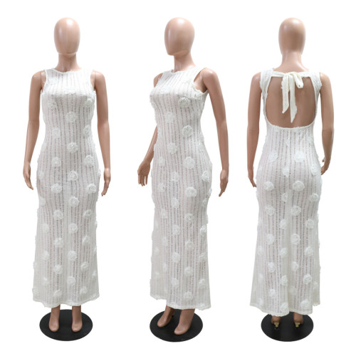 Sleeveless lace up dress CY901744