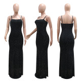 Sling, hot stamping, hip hugging long skirt CY901715