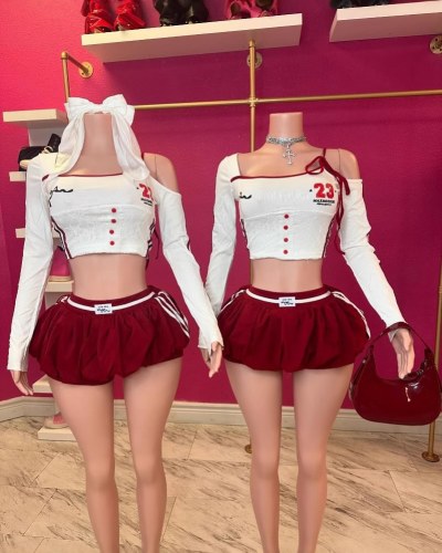 Short skirt set, half skirt two-piece set FF1429