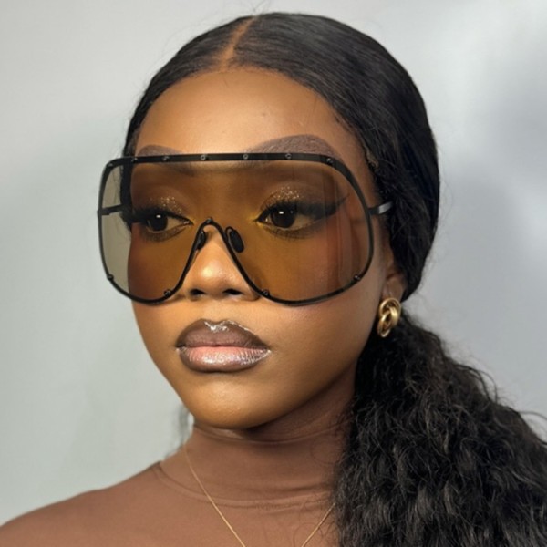 Large frame polarized one-piece sunglasses and eye protection glasses KD68238