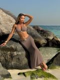 Mesh long skirt swimsuit three piece set bikini S907546900708