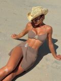 Three piece short skirt swimsuit bikini S906672998044
