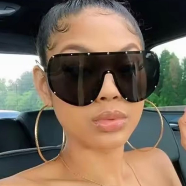 Large frame polarized one-piece sunglasses and eye protection glasses KD68238