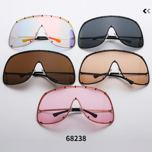 Large frame polarized one-piece sunglasses and eye protection glasses KD68238