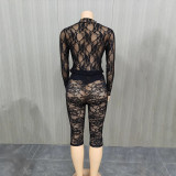 Two piece lace women's shorts set