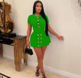 Thin Short Knitted Round Neck T-shirt