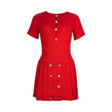 Thin Short Knitted Round Neck T-shirt