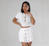 Thin Short Knitted Round Neck T-shirt