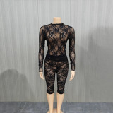 Two piece lace women's shorts set