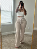 High waisted wide leg pants set