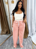 High waisted wide leg pants set