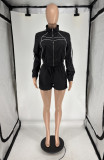 Two piece set of outerwear, sports long sleeved shorts