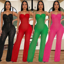 Lace hollow camisole jumpsuit
