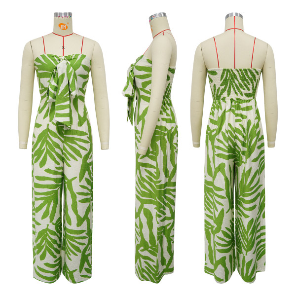 Embracing printed chest hugging collar slim fit jumpsuit