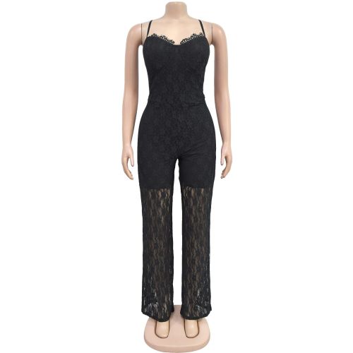 Lace hollow camisole jumpsuit