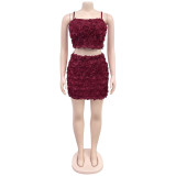 Women's strapless short skirt two-piece set