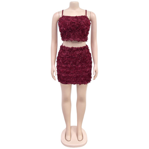 Women's strapless short skirt two-piece set