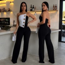 Button jumpsuit pants