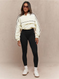 Drawstring waist nylon top yoga pants two-piece set