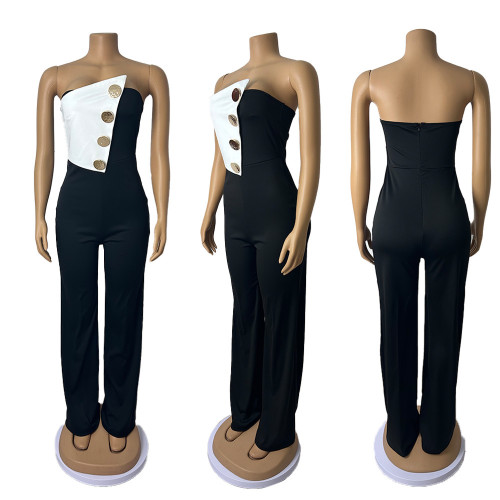 Button jumpsuit pants