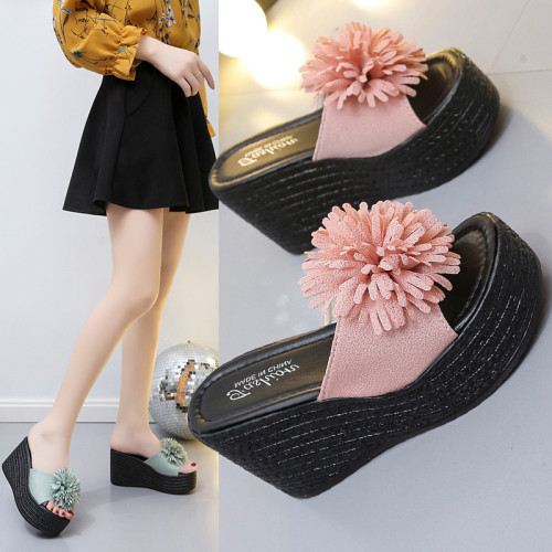 Slope heel plus plus plus size women's slippers