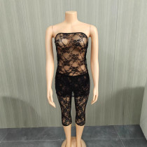 Lace shorts two-piece set