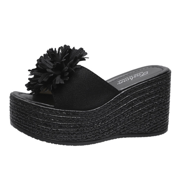 Slope heel plus plus plus size women's slippers