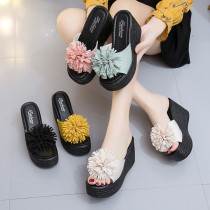 Slope heel plus plus plus size women's slippers