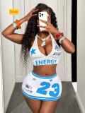 Beach Strap Neck Top Short Skirt Set