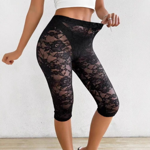 Lace see through tight leggings