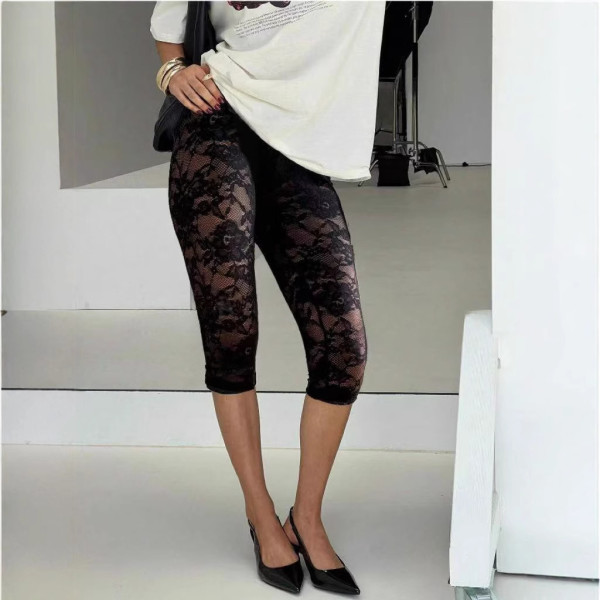 Lace see through tight leggings