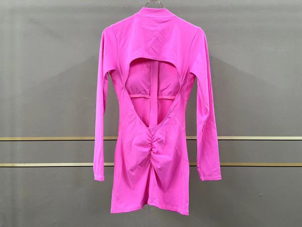 Hollow zipper sports backless quick drying jumpsuit
