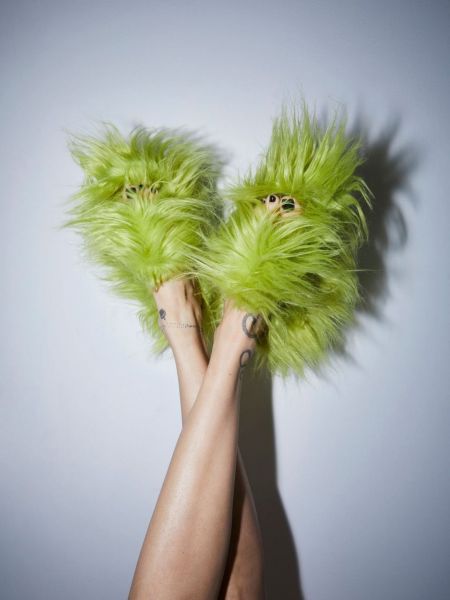 Imitation plush slippers