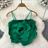 3D flower small camisole vest top