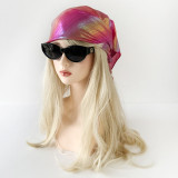 Retro square scarf wrapped around chest and hip-hop style silk scarf
