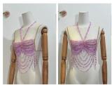 Pearl Body Chain Hoodie Hanging Neck and Outer Top