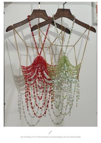 Pearl Body Chain Hoodie Hanging Neck and Outer Top