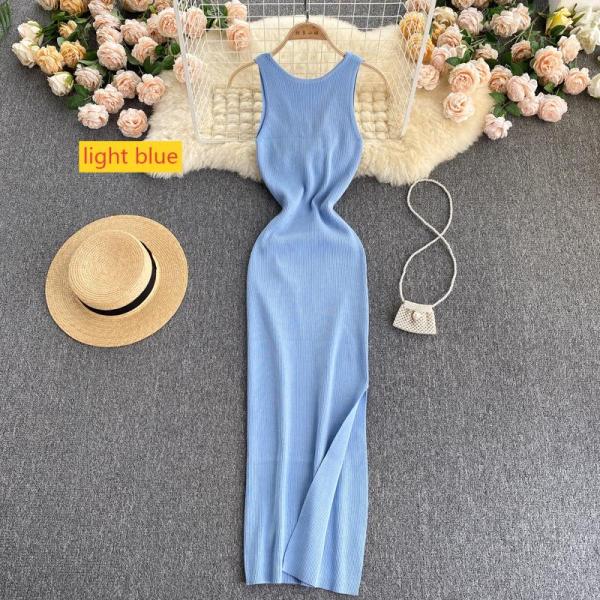 Twisted hollow out two-piece knitted dress