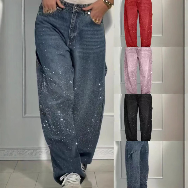 Starry Sky Hot Diamond Jeans Pants