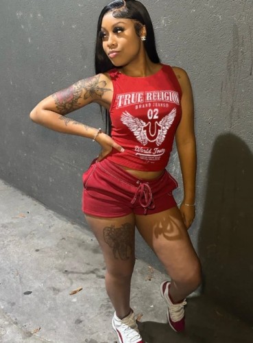 Tank top shorts print set