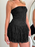 Cute dress with strapless cake skirt