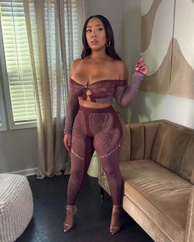 Fun hollow underwear high elasticity mesh suit