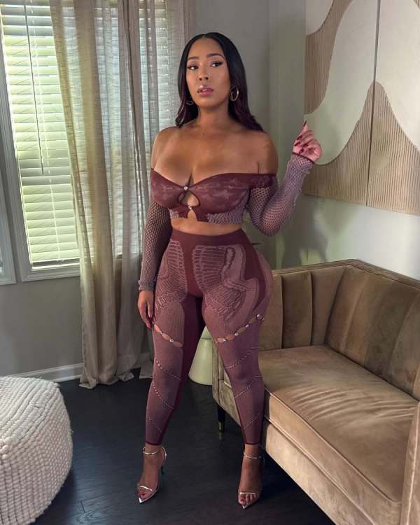 Fun hollow underwear high elasticity mesh suit