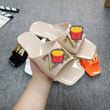 Beach crystal jelly one-piece slippers