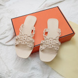 Chain PVC toe clamp beach three belt sandals
